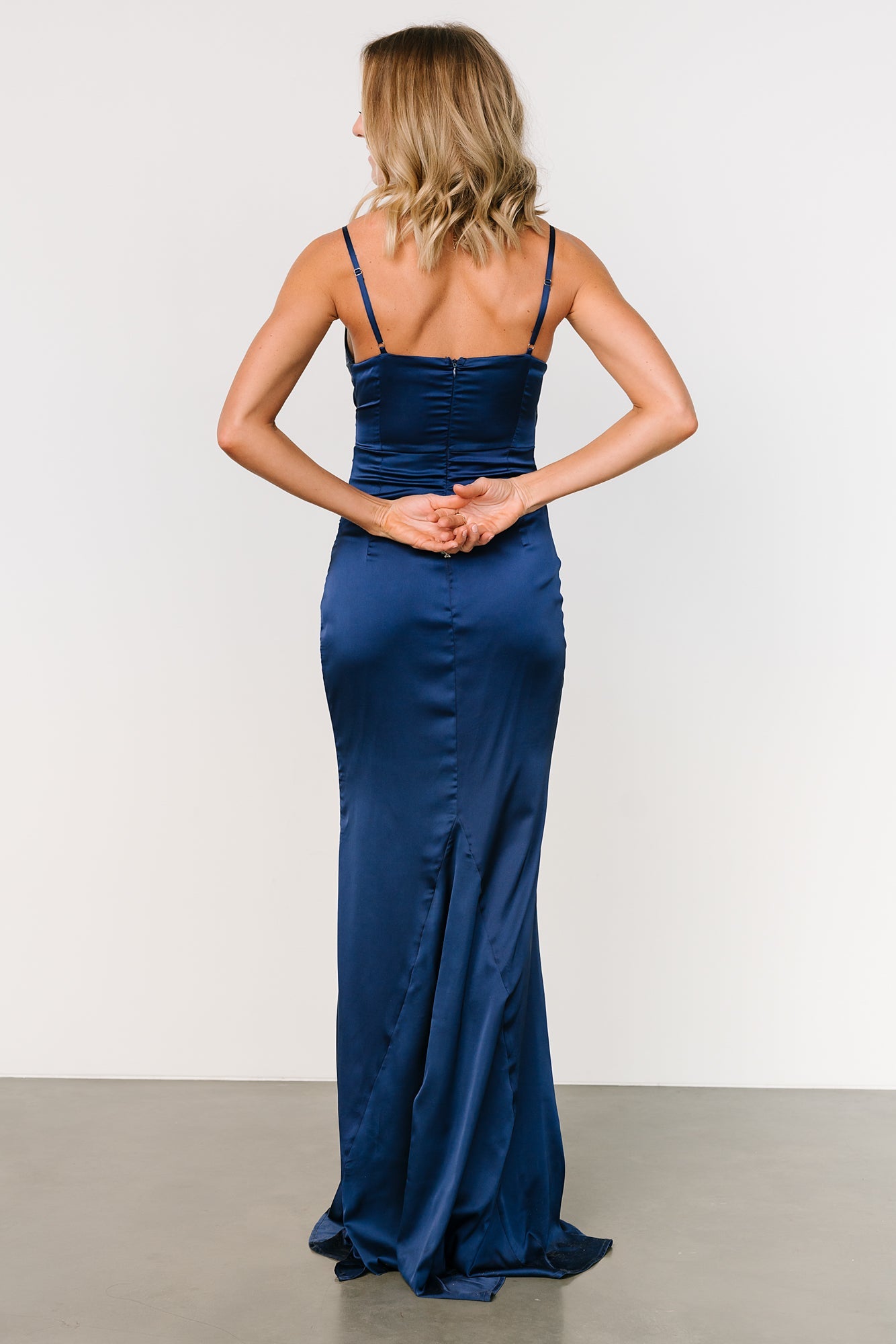 Monet Satin Gown | Navy - Baltic Born