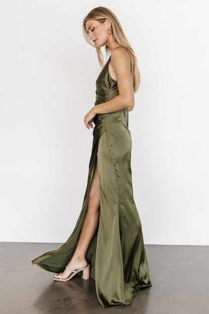 Monet Satin Gown | Olive - Baltic Born