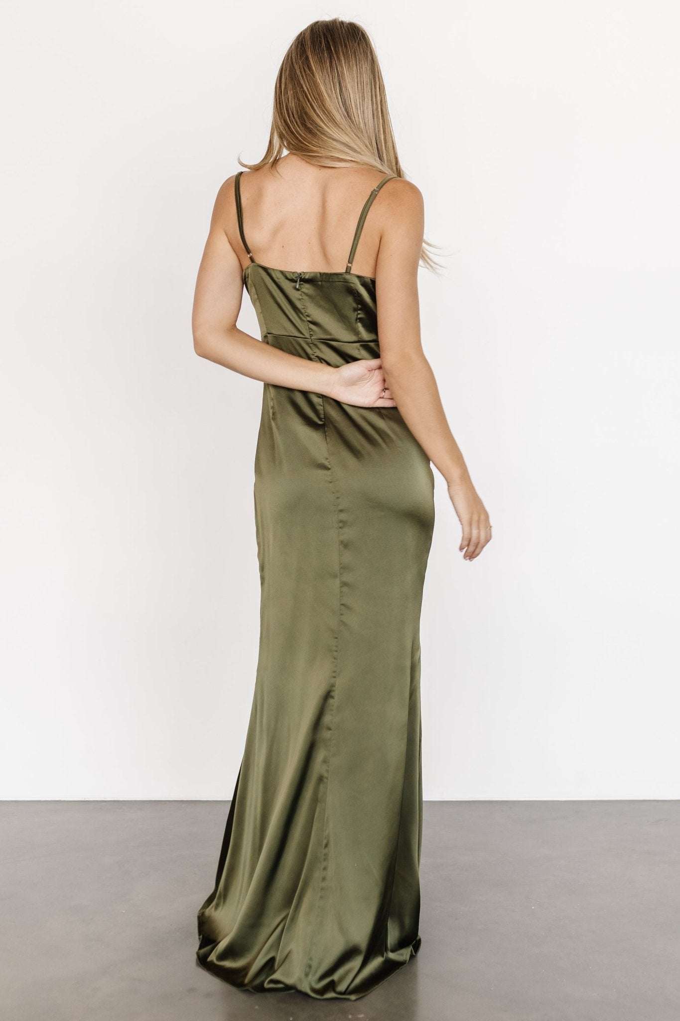 Monet Satin Gown | Olive - Baltic Born