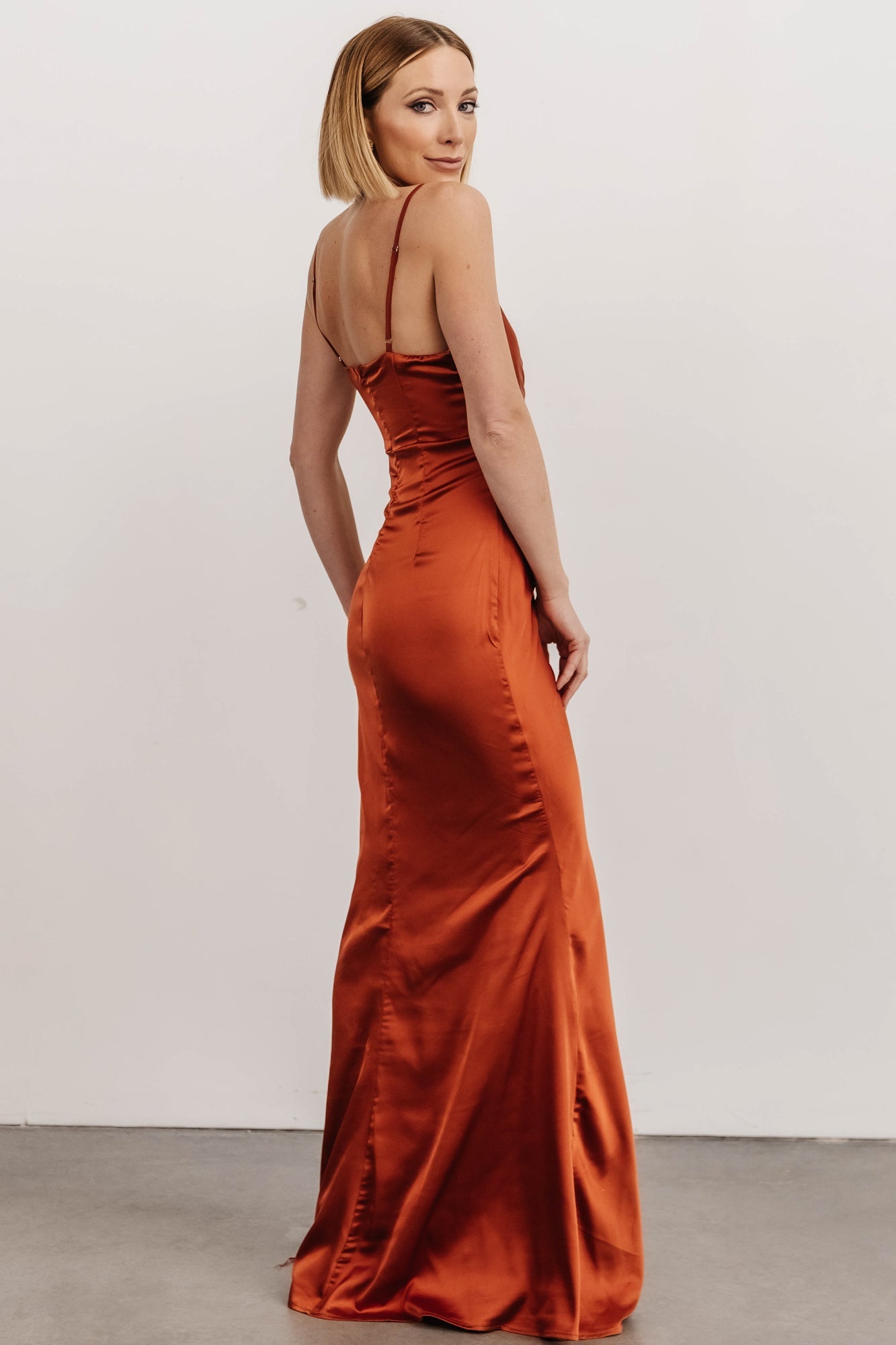 Monet Satin Gown | Rust - Baltic Born