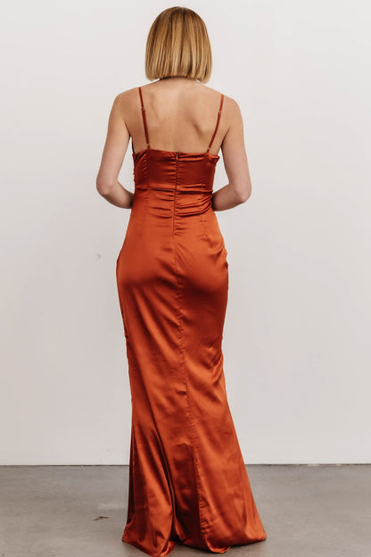 Monet Satin Gown | Rust - Baltic Born