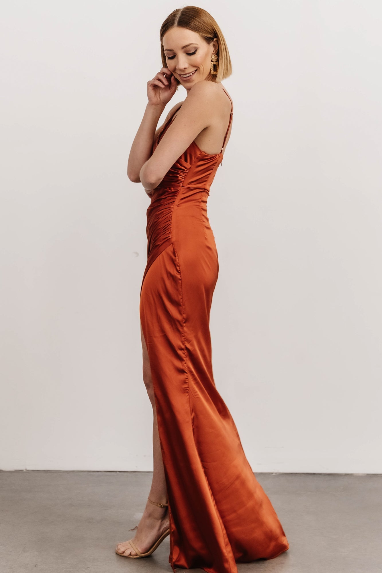 Monet Satin Gown | Rust - Baltic Born