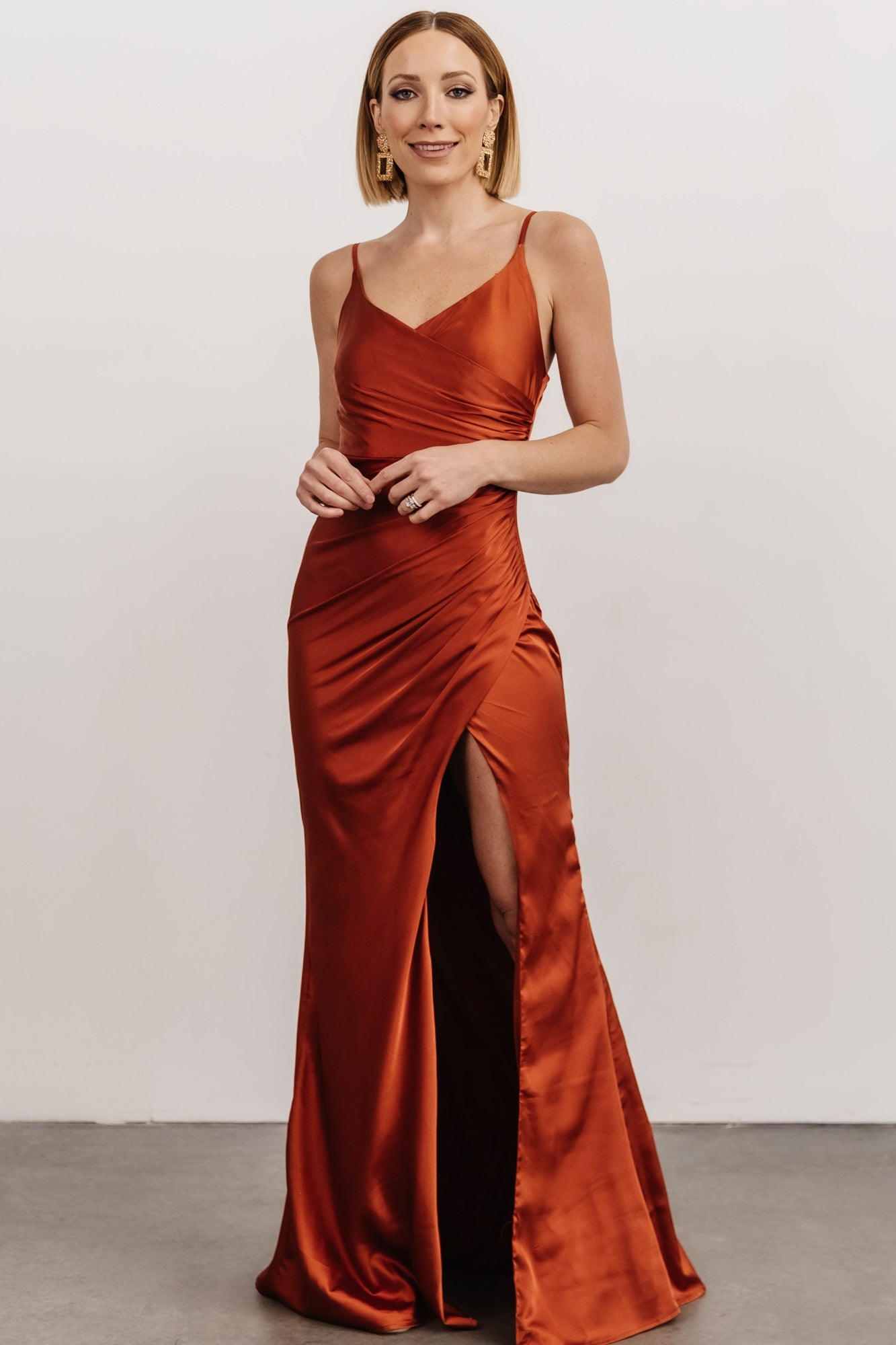 Monet Satin Gown | Rust - Baltic Born