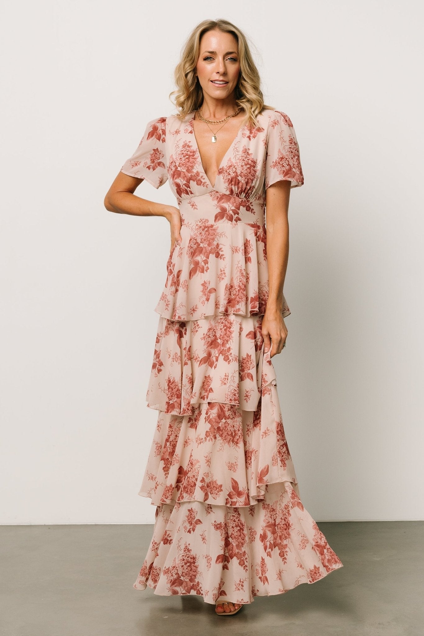 Montaigne Ruffle Maxi Dress | Rose Floral | Baltic Born
