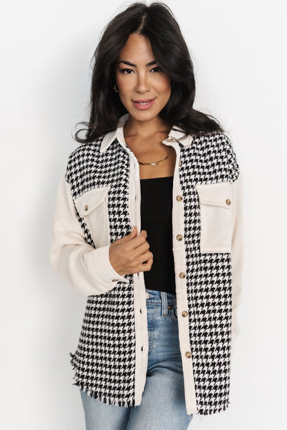 Montreal Houndstooth Shacket | Ivory + Black - Baltic Born