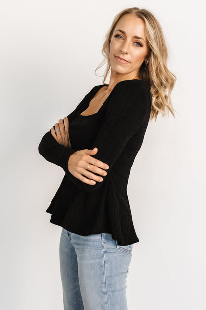 Murphy Square Neck Top | Black - Baltic Born