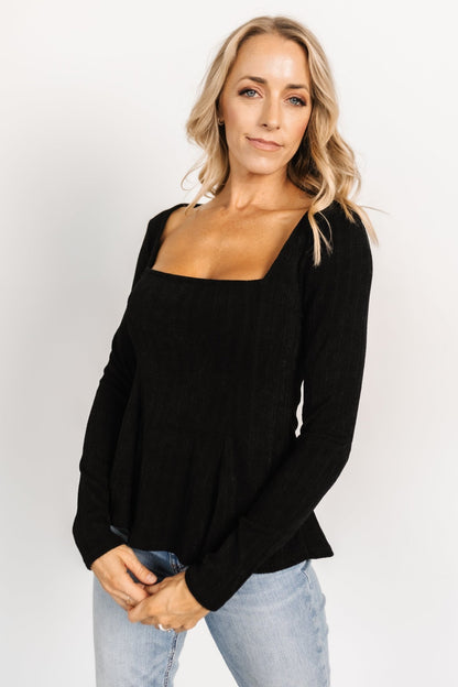 Murphy Square Neck Top | Black - Baltic Born