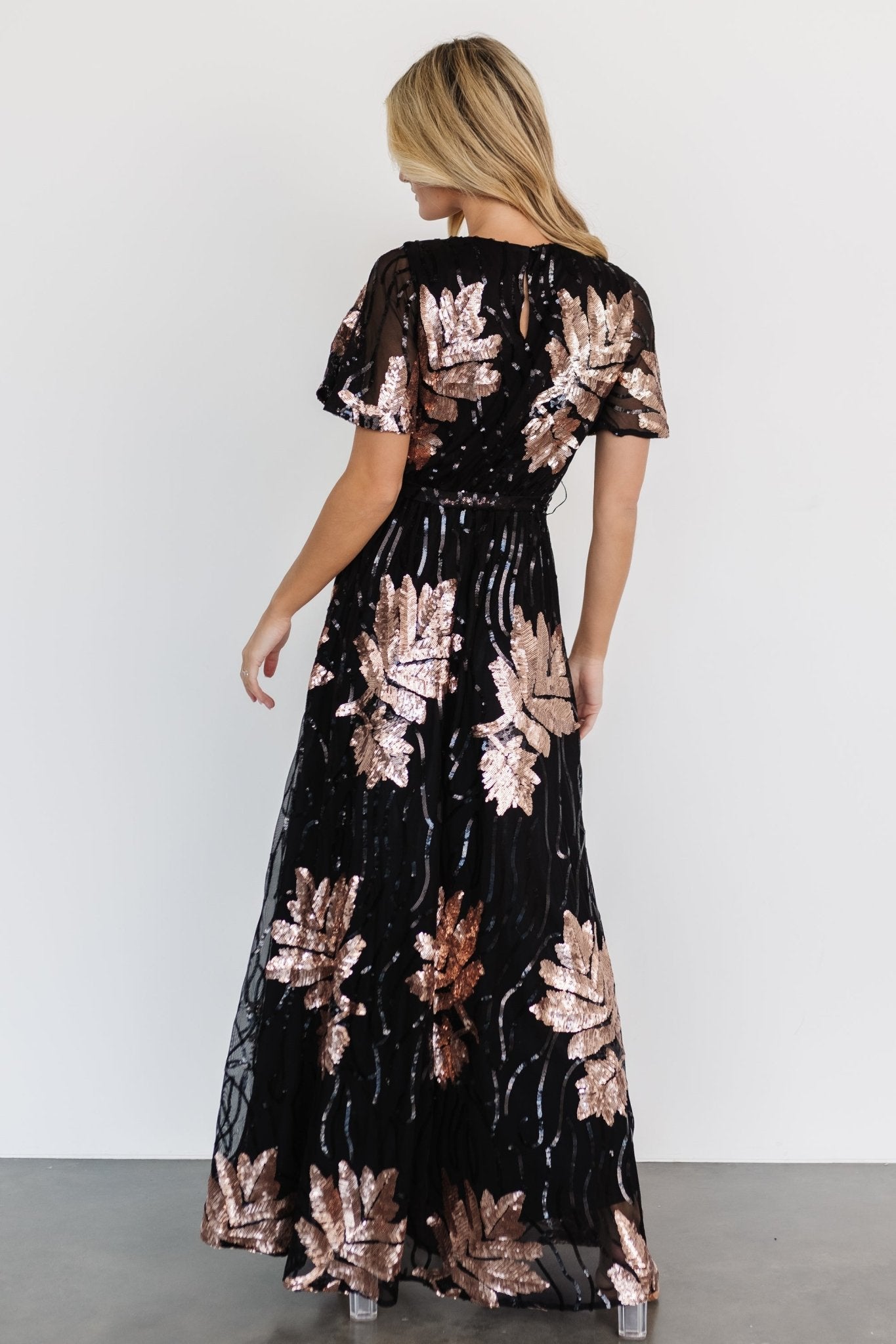 Muse Sequin Maxi Dress | Black + Rose - Baltic Born