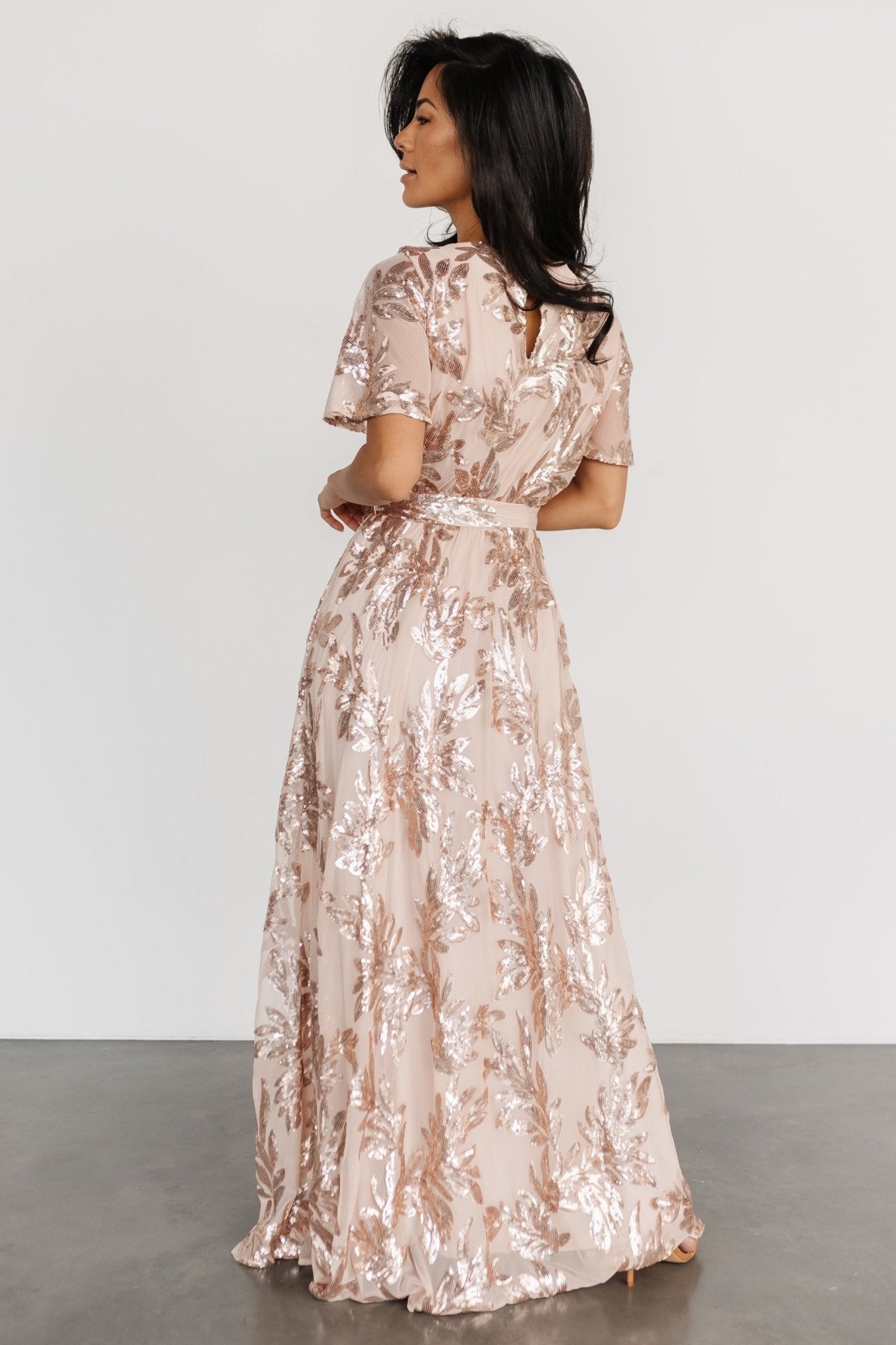 Muse Sequin Maxi Dress | Rose Gold - Baltic Born