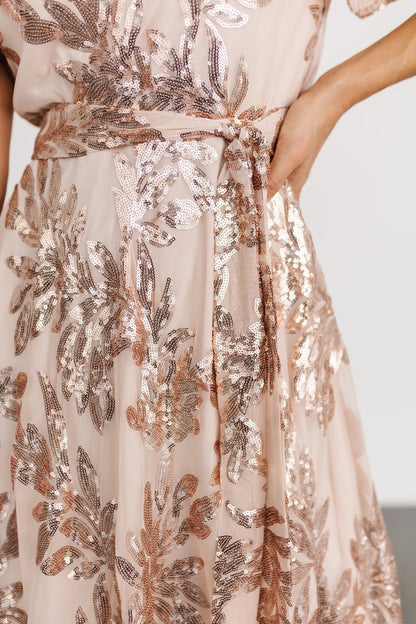 Muse Sequin Maxi Dress | Rose Gold - Baltic Born