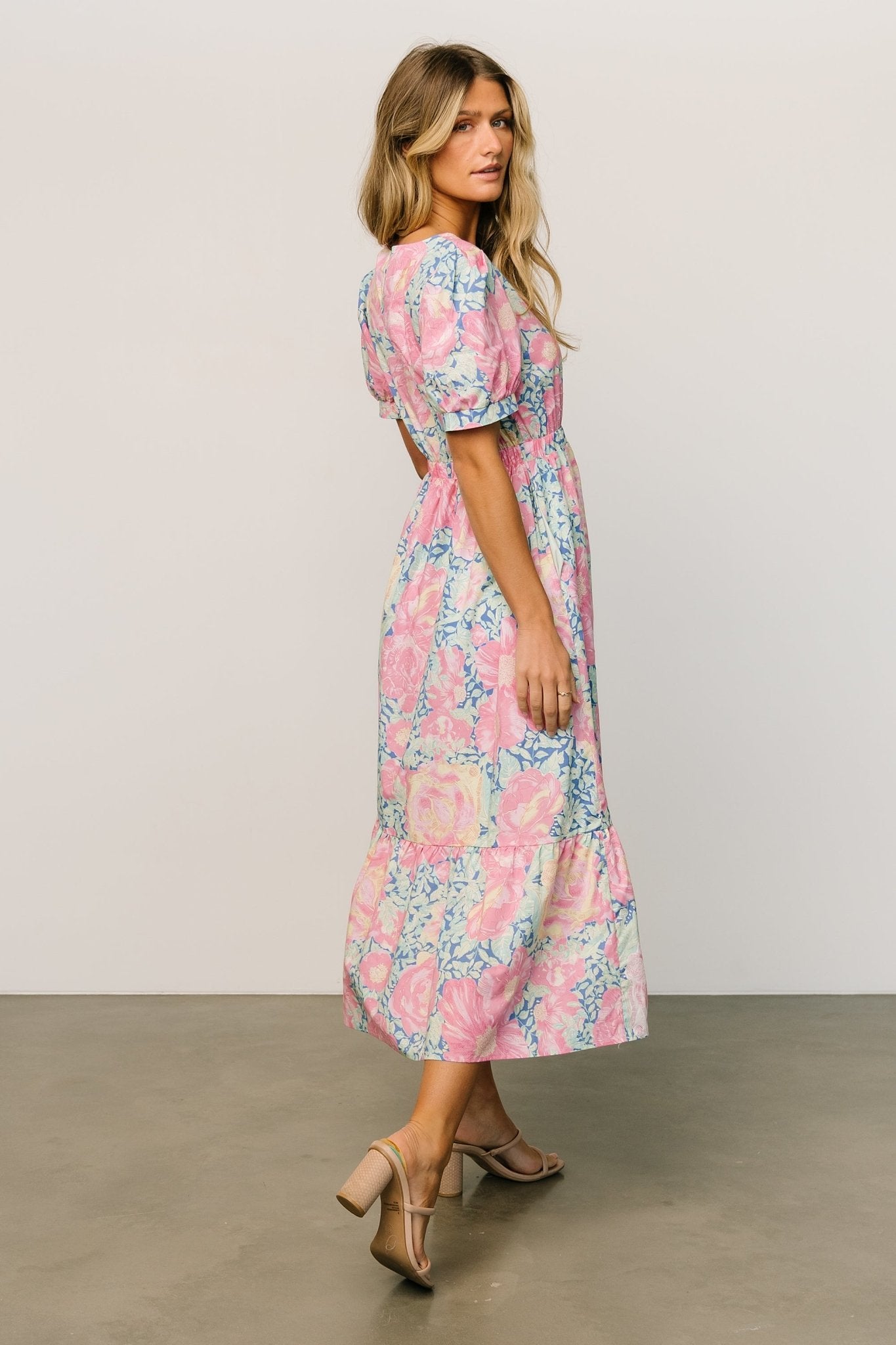 Myers Dress Blue + Pink Floral Baltic Born