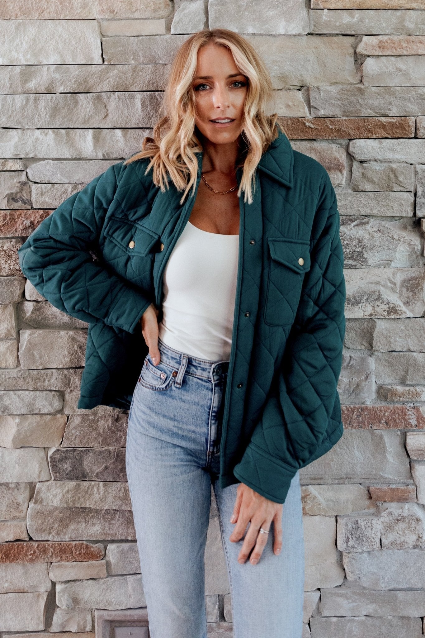 Nadia Button Up Jacket | Emerald - Baltic Born