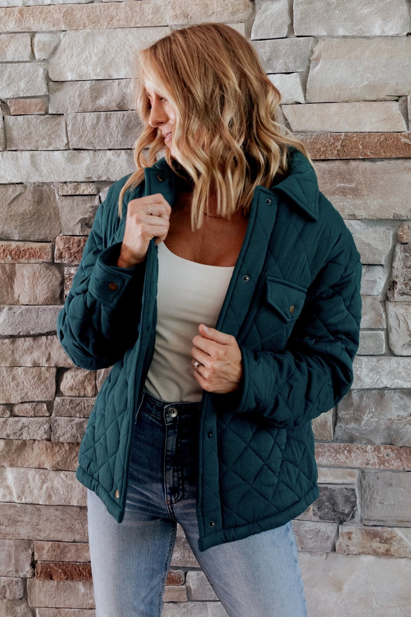 Nadia Button Up Jacket | Emerald - Baltic Born