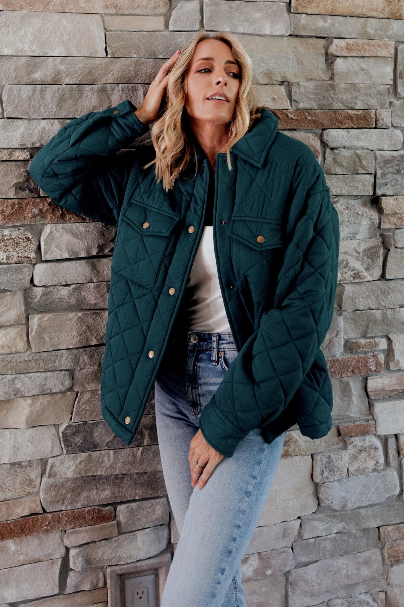 Nadia Button Up Jacket | Emerald - Baltic Born