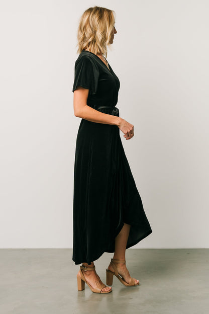 Nadine Velvet Midi Dress | Black - Baltic Born