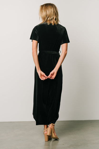 Nadine Velvet Midi Dress | Black - Baltic Born