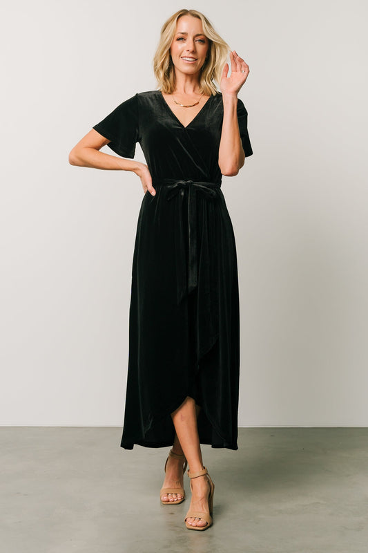 Nadine Velvet Midi Dress | Black - Baltic Born