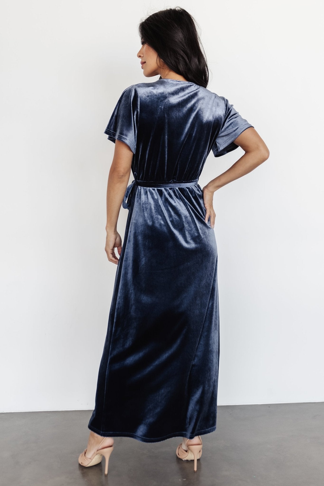 Nadine Velvet Midi Dress | Blue - Baltic Born