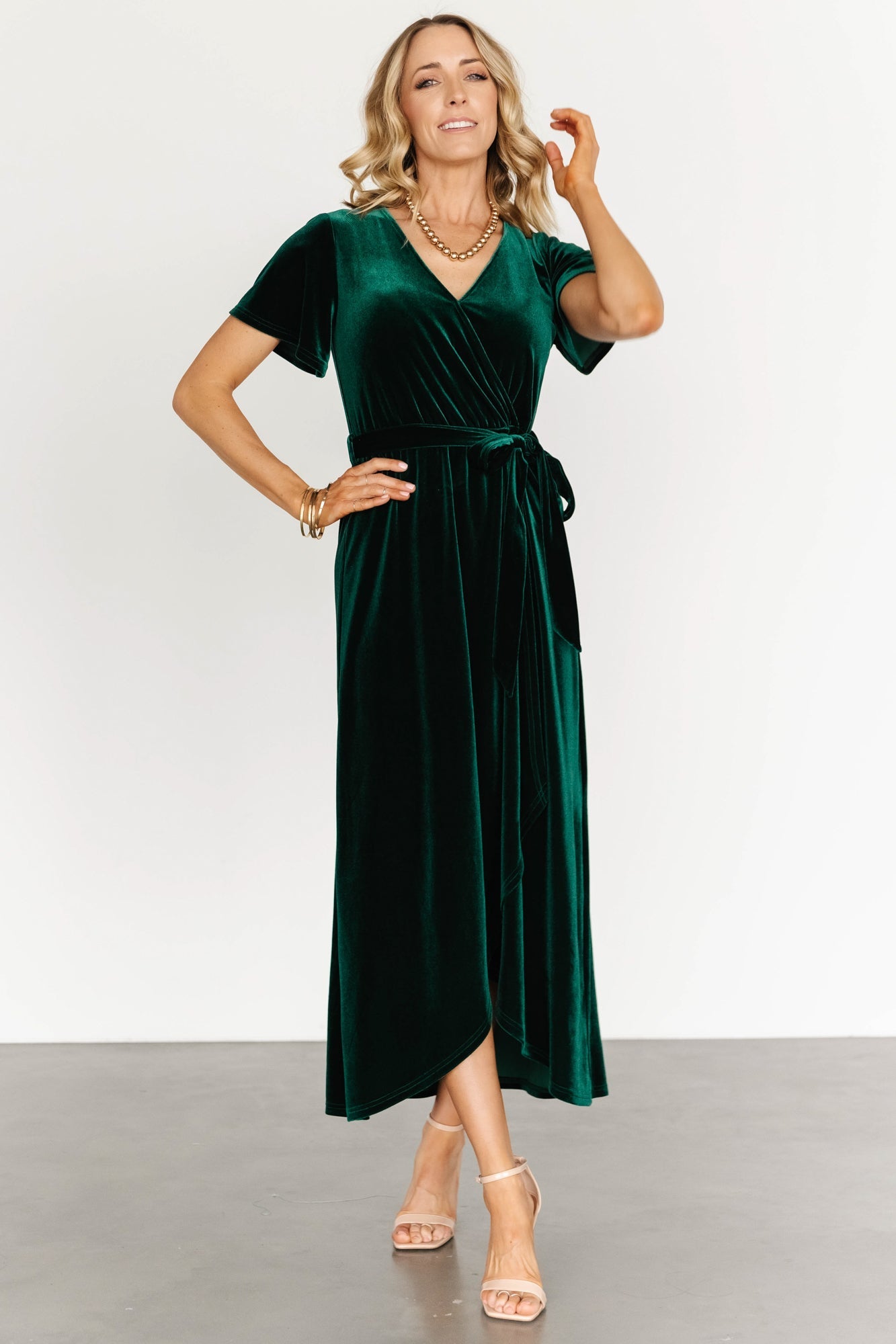 Nadine Velvet Midi Dress | Green - Baltic Born