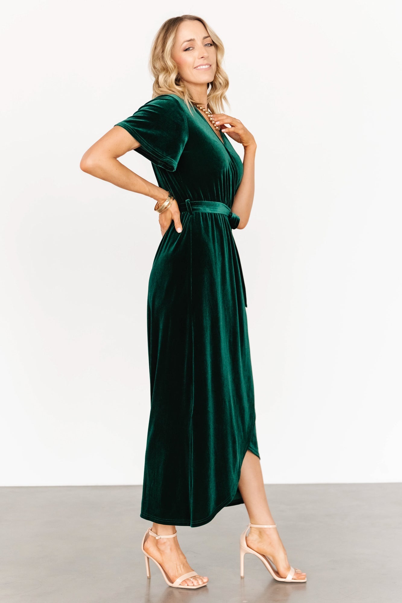 Nadine Velvet Midi Dress | Green - Baltic Born