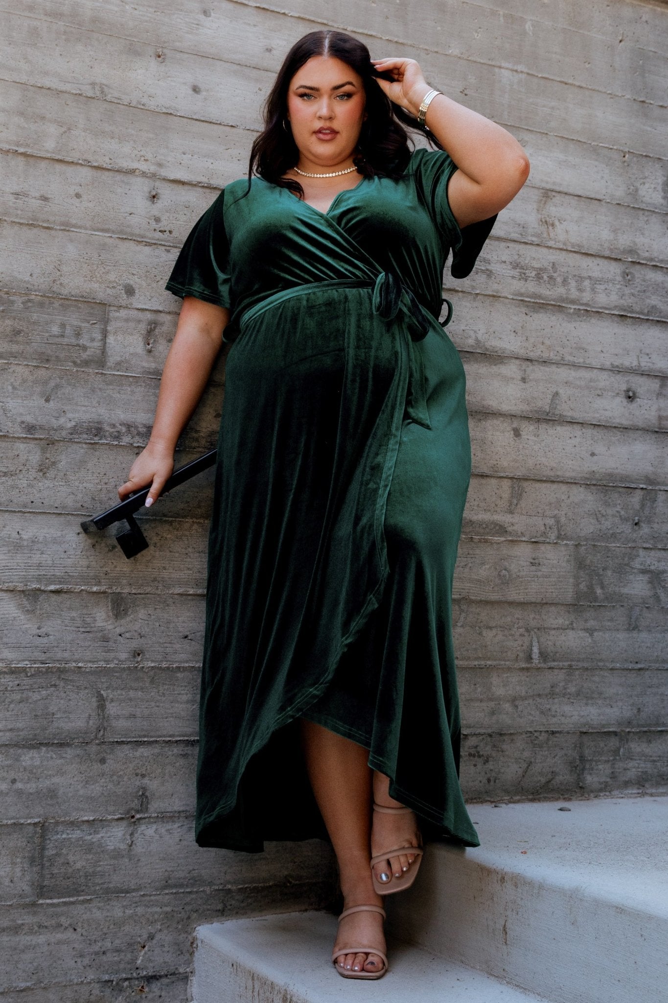 Nadine Velvet Midi Dress | Green - Baltic Born