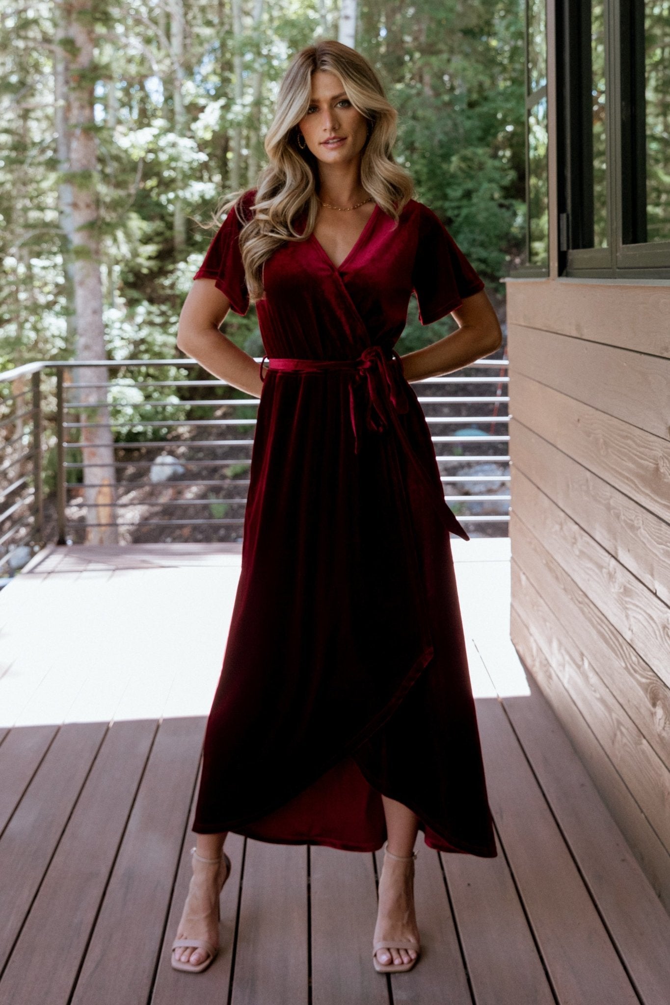 Nadine Velvet Midi Dress | Merlot - Baltic Born