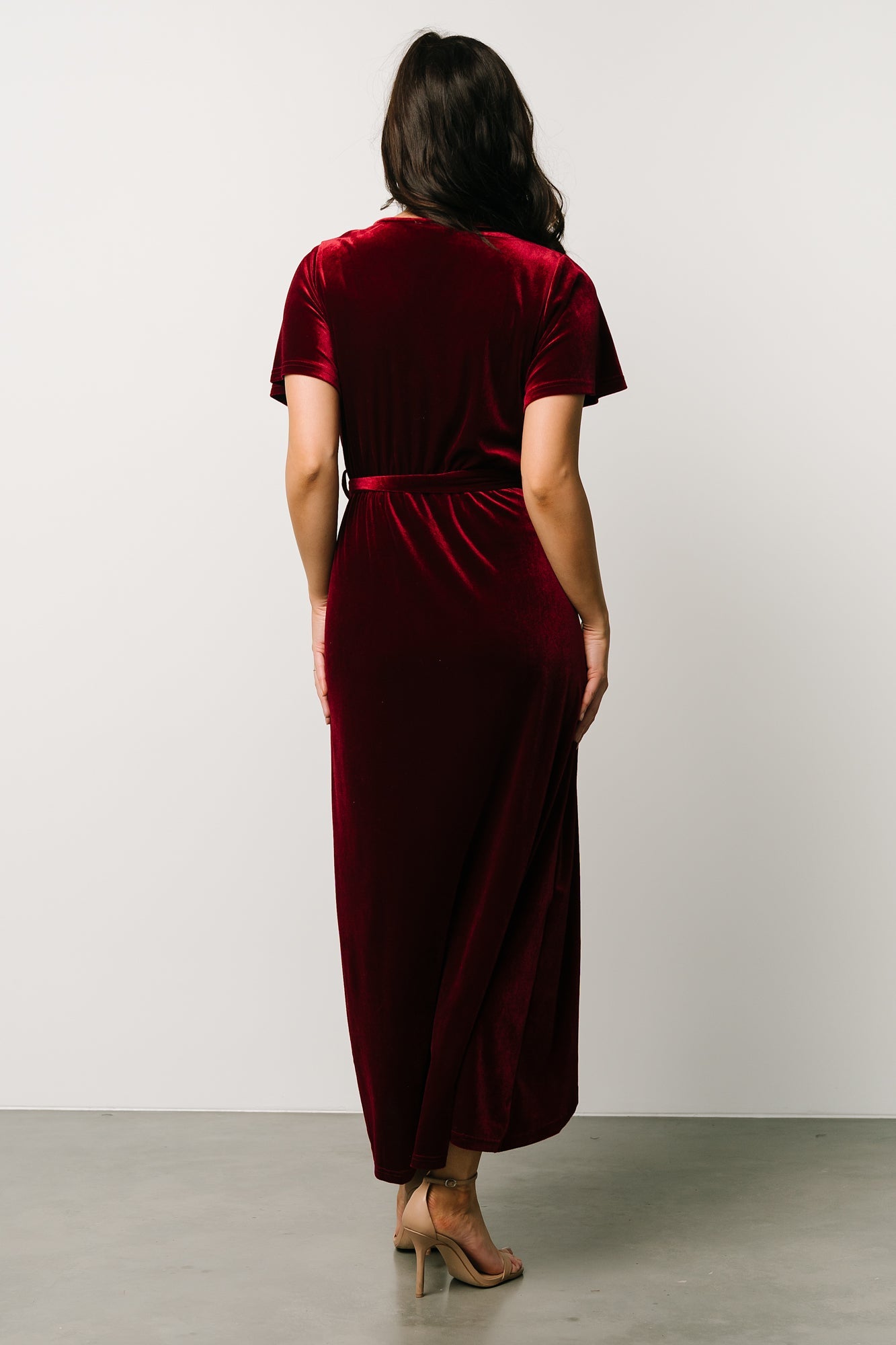 Nadine Velvet Midi Dress | Merlot - Baltic Born