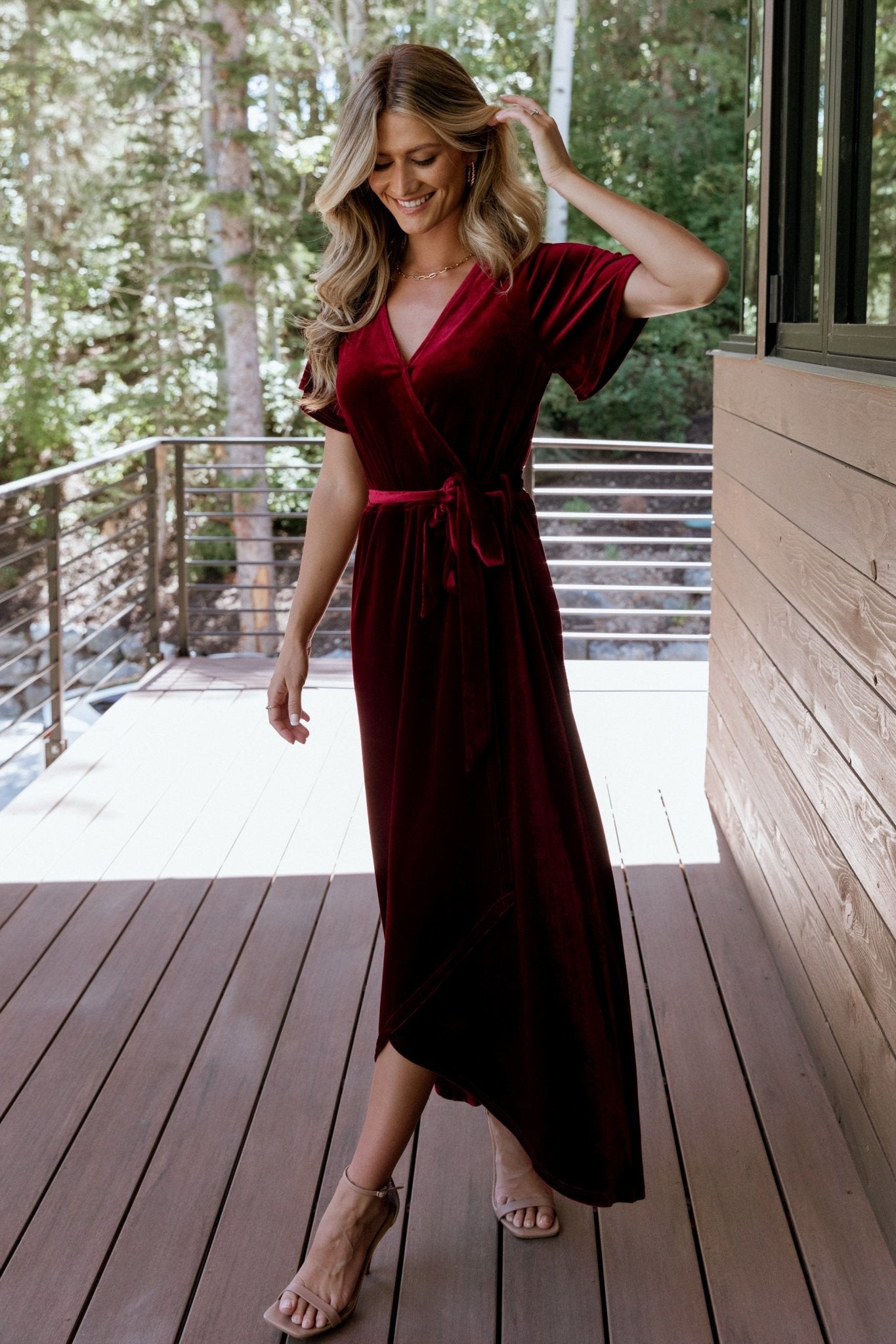 Nadine Velvet Midi Dress | Merlot - Baltic Born