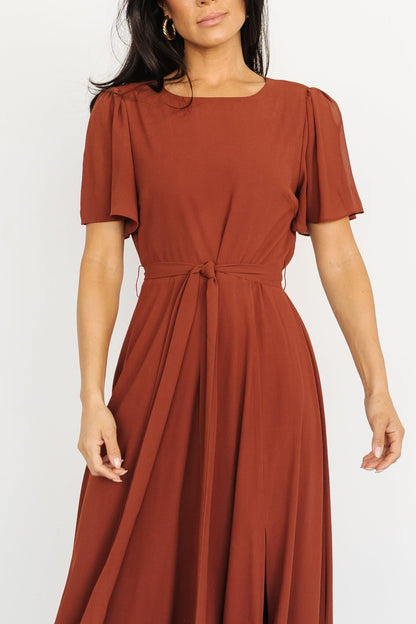 Naomi Short Sleeve Maxi Dress | Cinnamon - Baltic Born