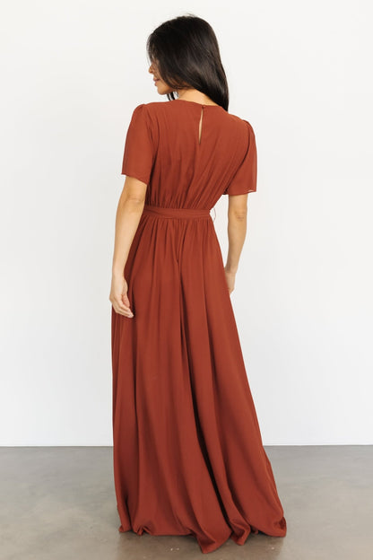 Naomi Short Sleeve Maxi Dress | Cinnamon - Baltic Born