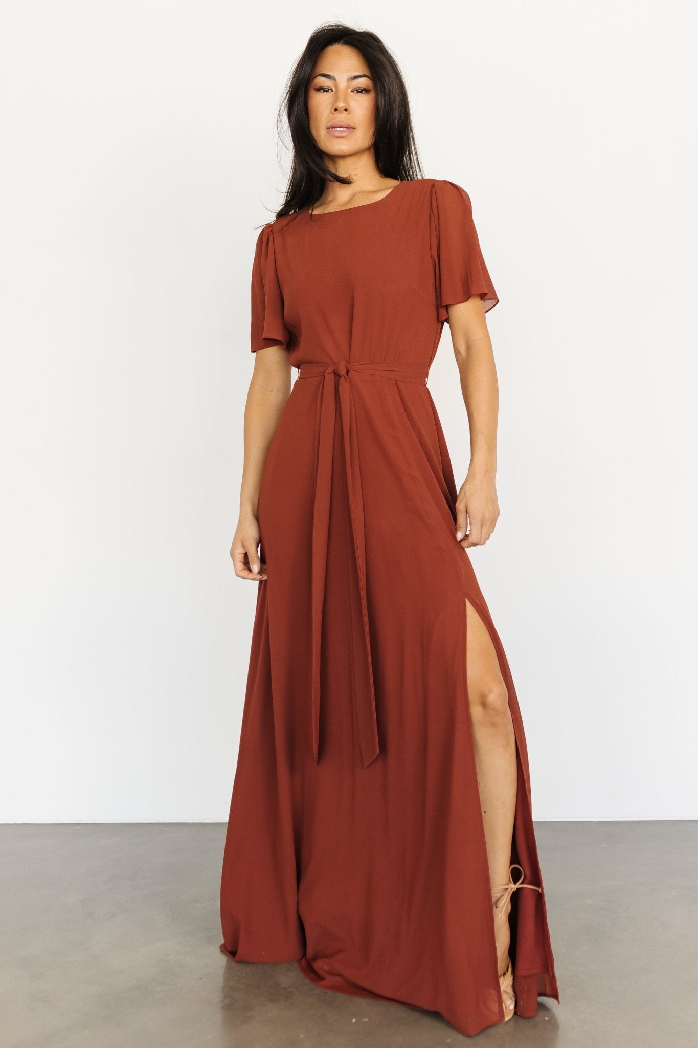 Naomi Short Sleeve Maxi Dress | Cinnamon - Baltic Born