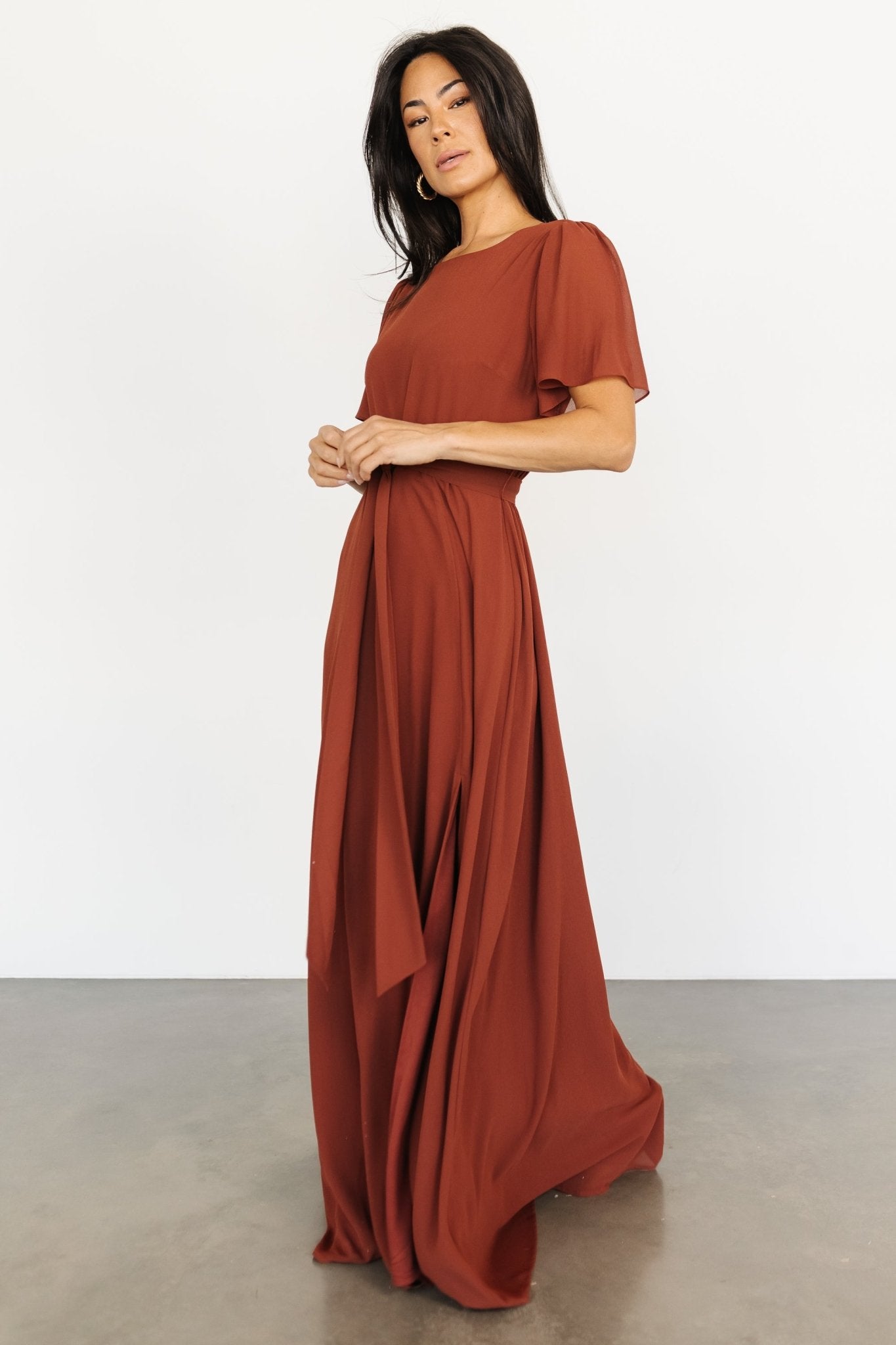 Naomi Short Sleeve Maxi Dress | Cinnamon - Baltic Born