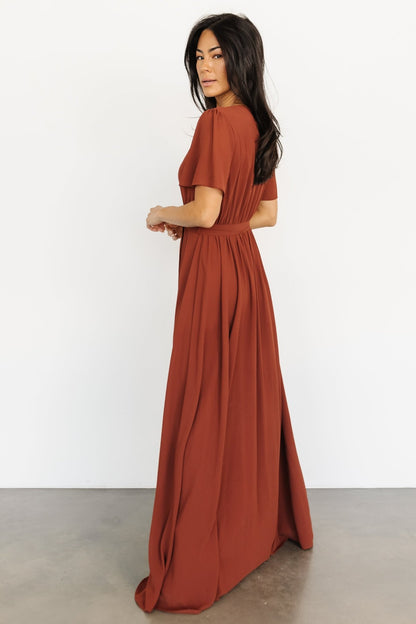 Naomi Short Sleeve Maxi Dress | Cinnamon - Baltic Born