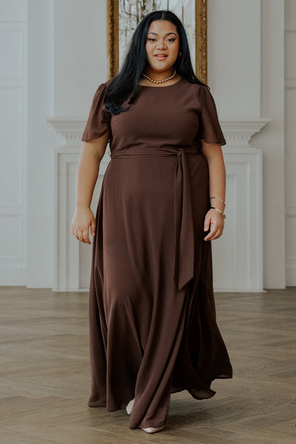 Naomi Short Sleeve Maxi Dress | Espresso - Baltic Born