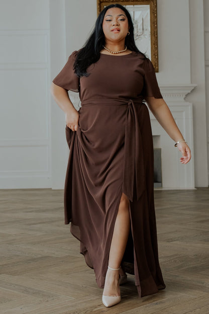 Naomi Short Sleeve Maxi Dress | Espresso - Baltic Born