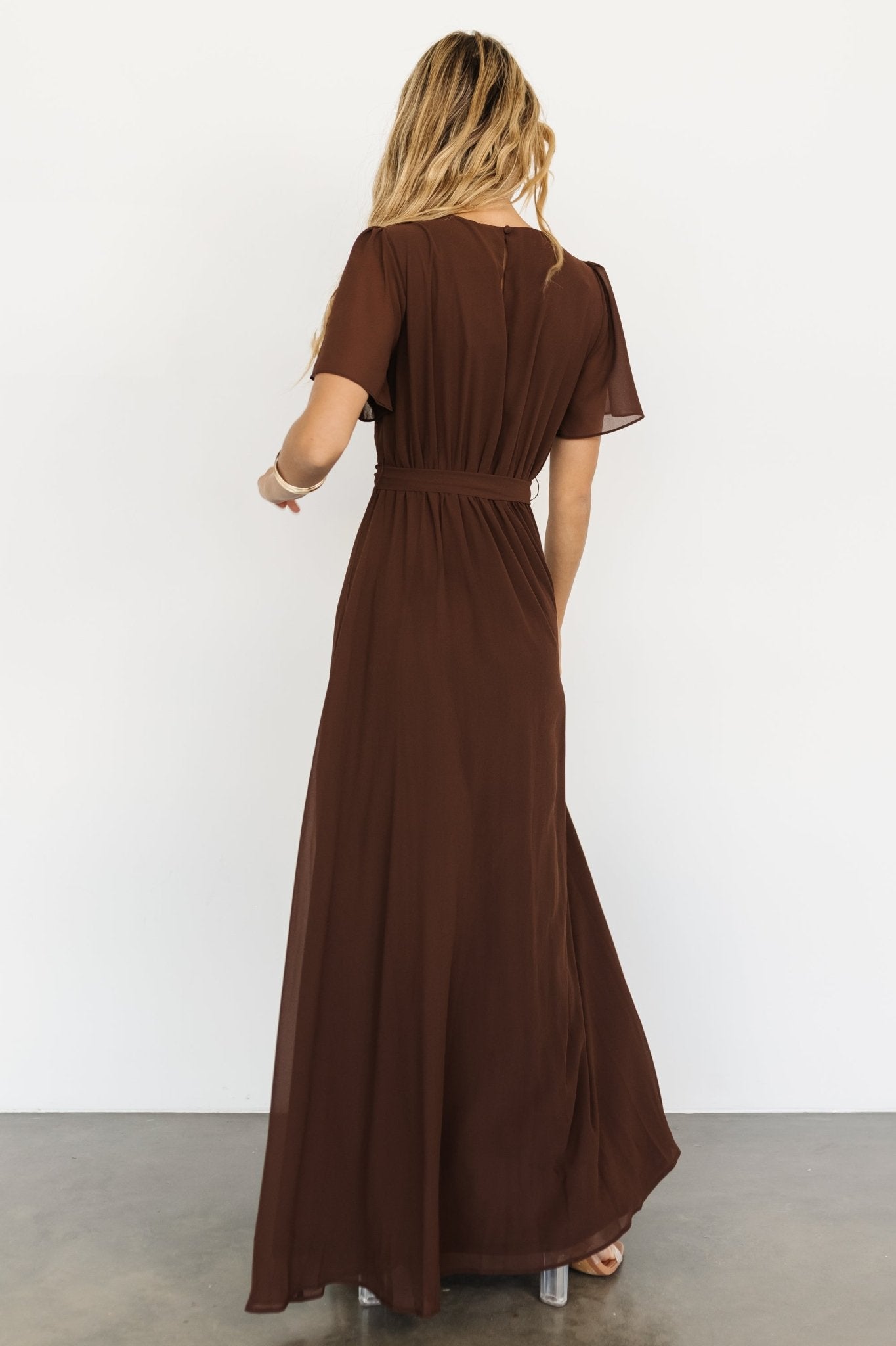 Naomi Short Sleeve Maxi Dress | Espresso - Baltic Born