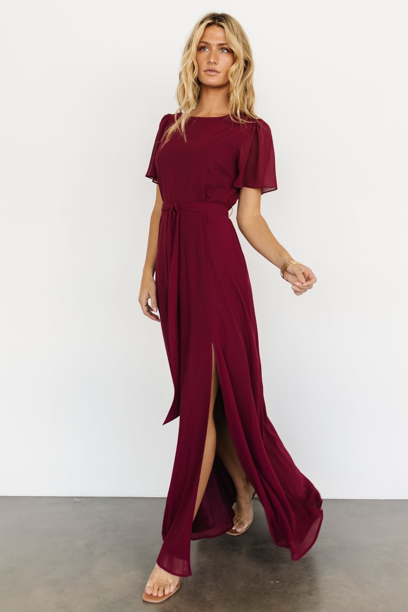 Naomi Short Sleeve Maxi Dress | Mulberry - Baltic Born