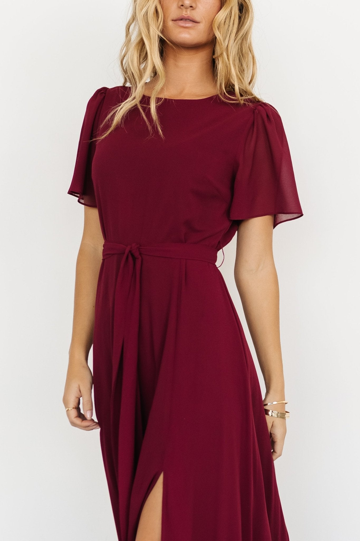 Naomi Short Sleeve Maxi Dress Mulberry