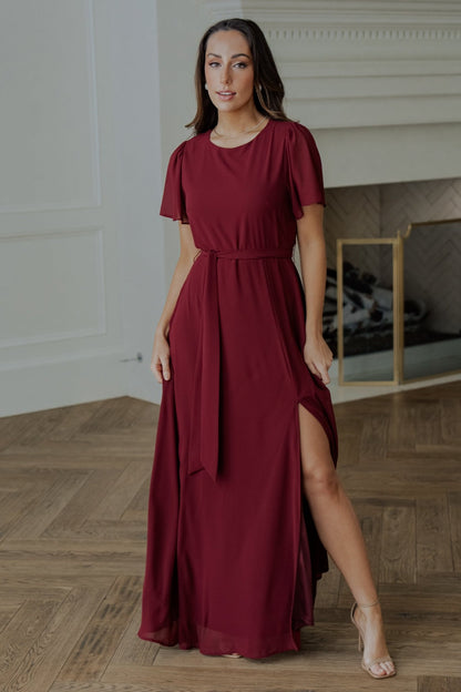 Naomi Short Sleeve Maxi Dress | Mulberry - Baltic Born