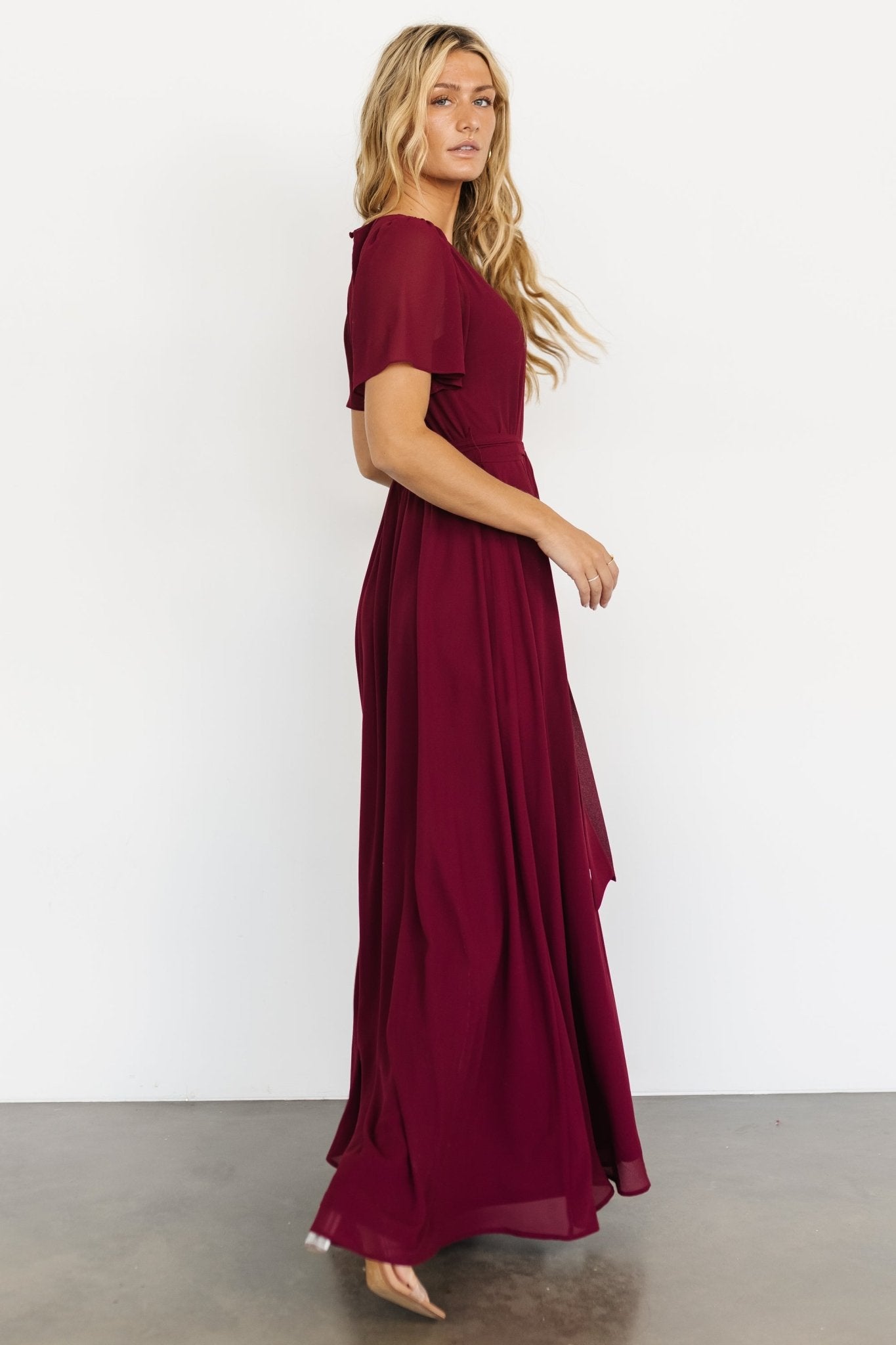 Naomi Short Sleeve Maxi Dress | Mulberry - Baltic Born