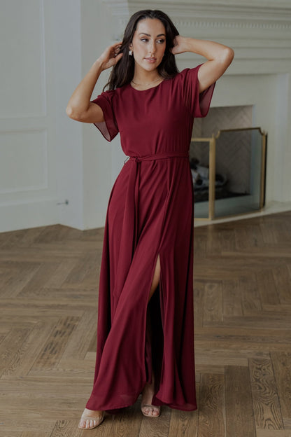 Naomi Short Sleeve Maxi Dress | Mulberry - Baltic Born