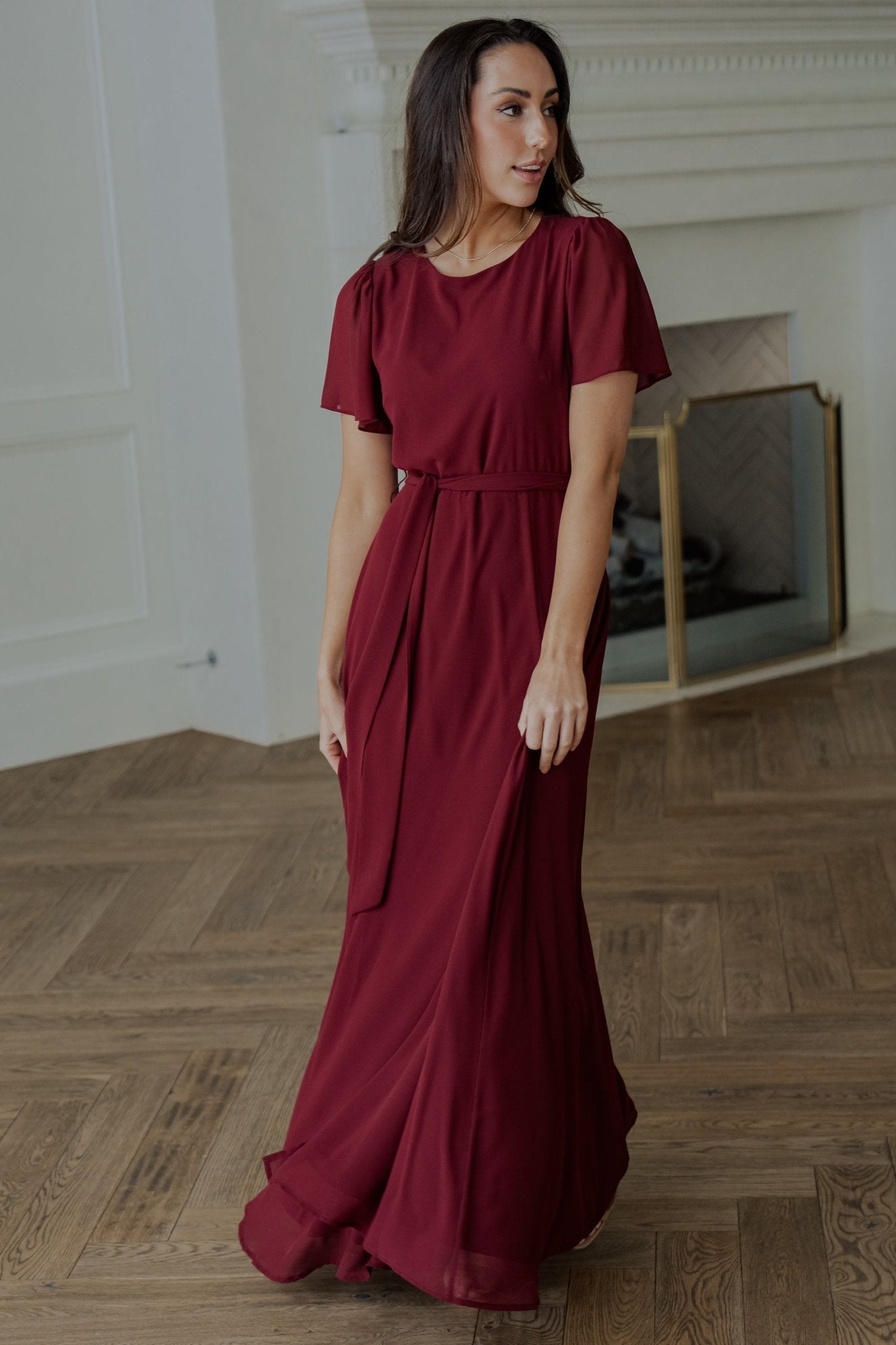 Naomi Short Sleeve Maxi Dress | Mulberry - Baltic Born