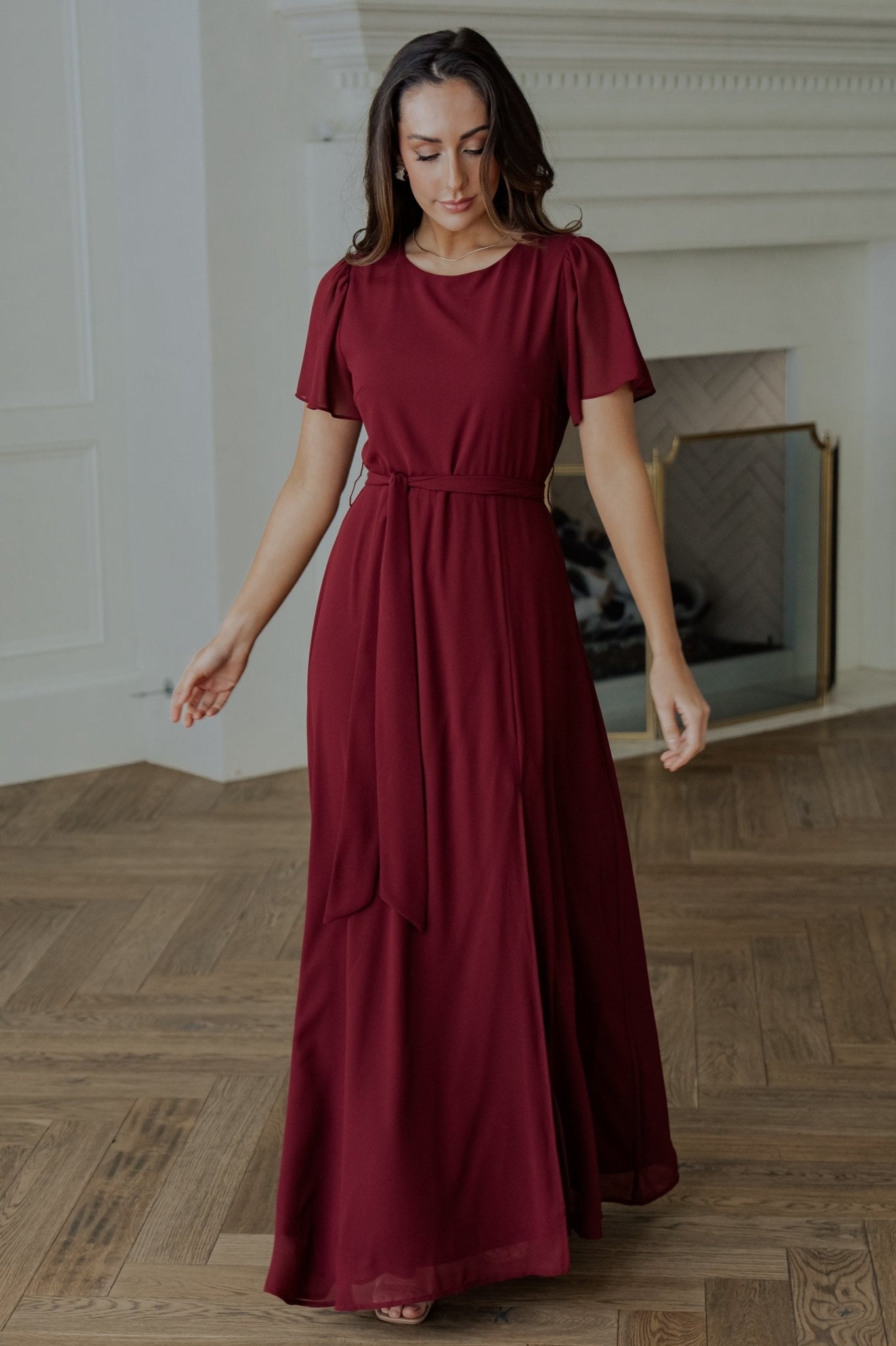 Naomi Short Sleeve Maxi Dress | Mulberry - Baltic Born