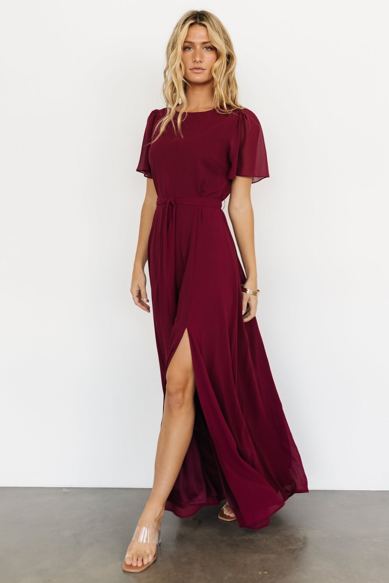 Naomi Short Sleeve Maxi Dress | Mulberry - Baltic Born