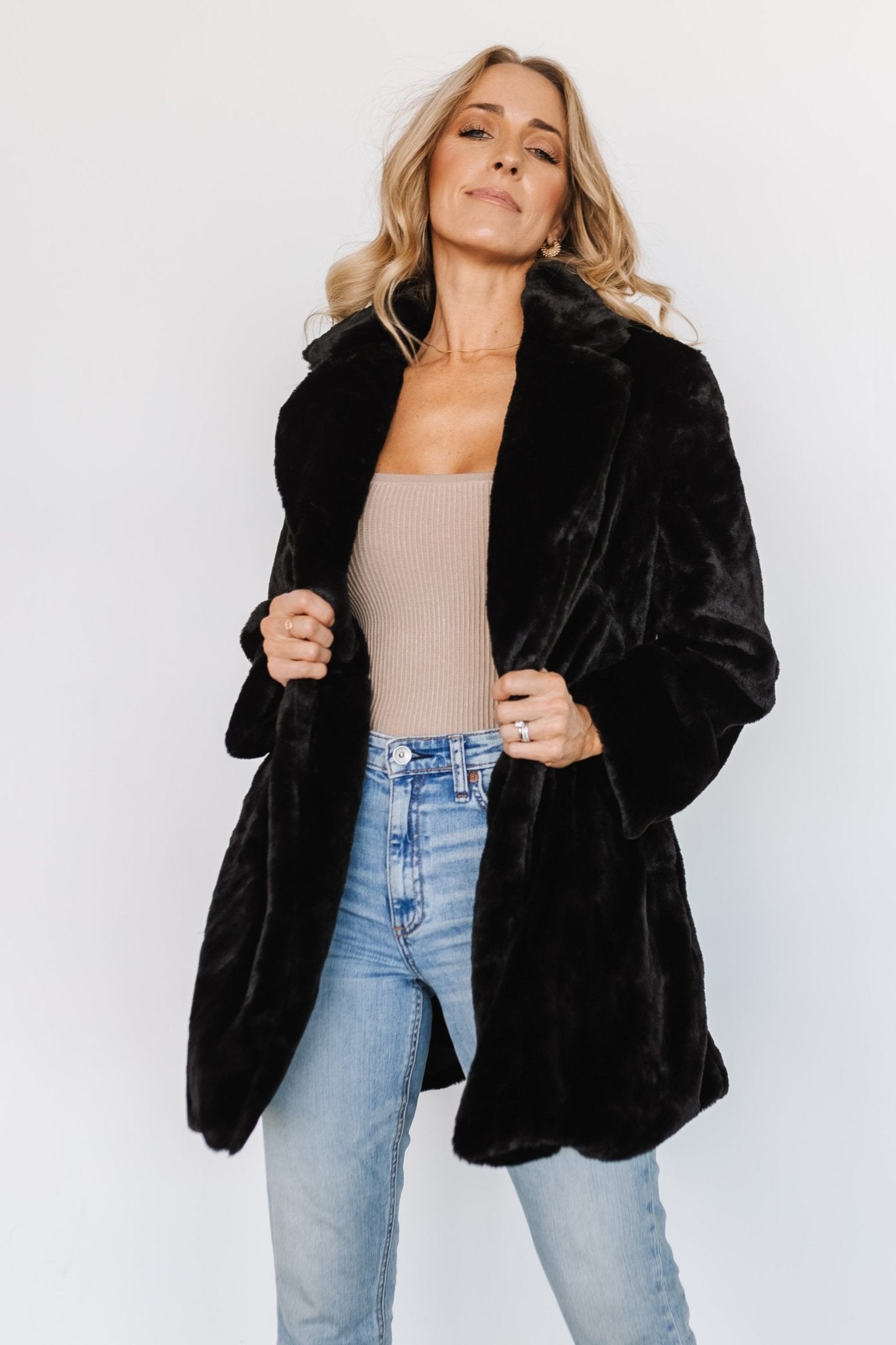 Narla Faux Fur Coat Oatmeal Baltic Born