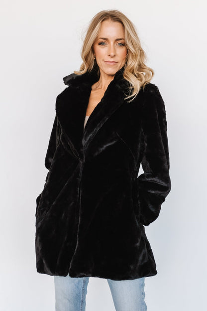 Narla Faux Fur Coat | Black - Baltic Born