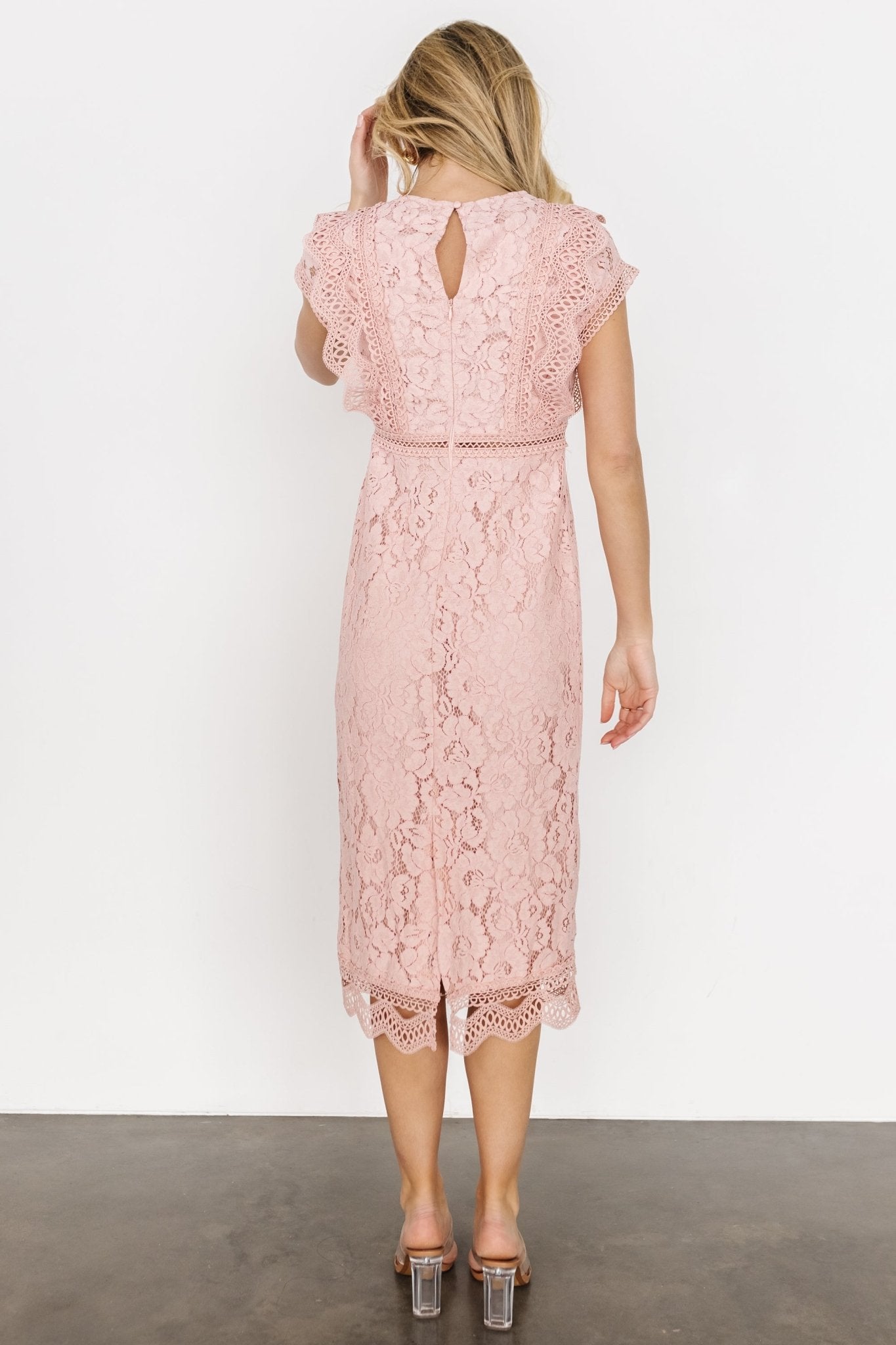 Nessa Lace Midi Dress | Blush - Baltic Born