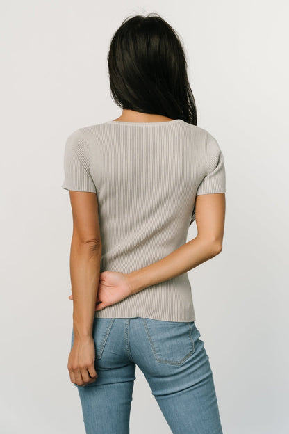 Nico Ribbed Top | Gray - Baltic Born