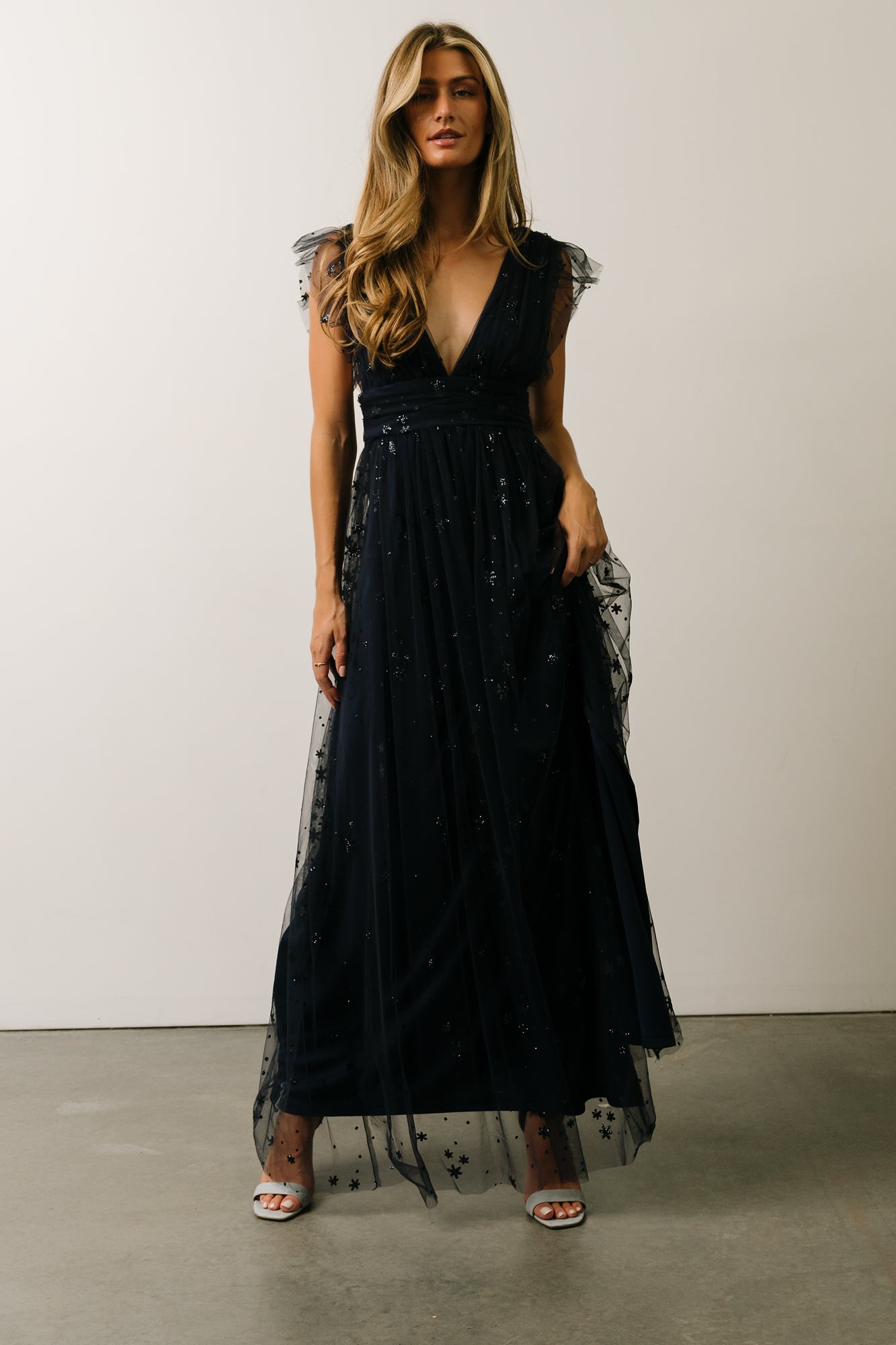 Nova Shimmer Maxi Dress | Navy - Baltic Born