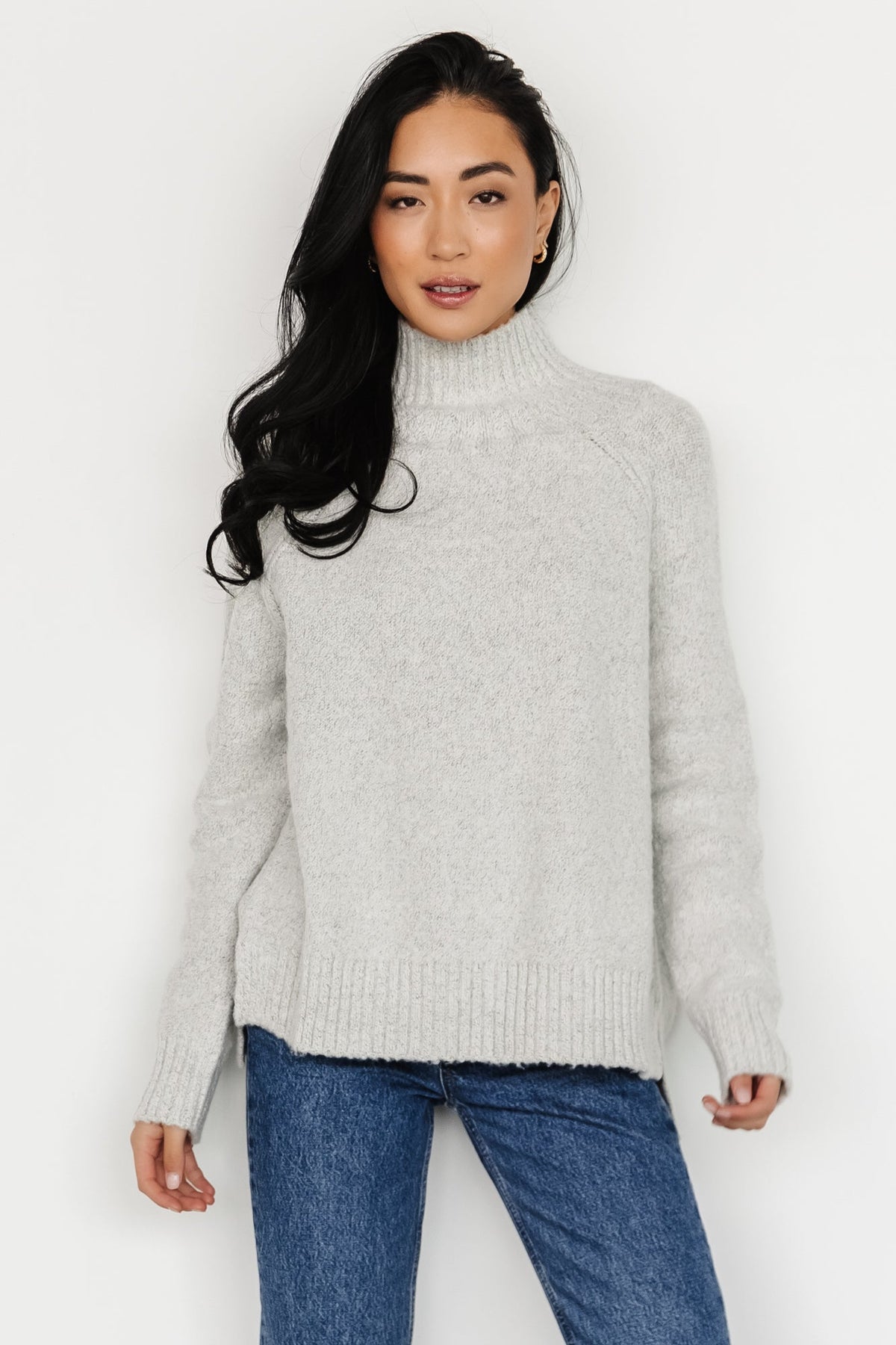 Light gray clearance turtleneck sweater